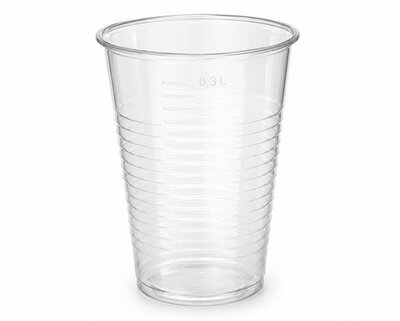 Műanyag pohár, 3 dl, 50 db, víztiszta, (50 db)