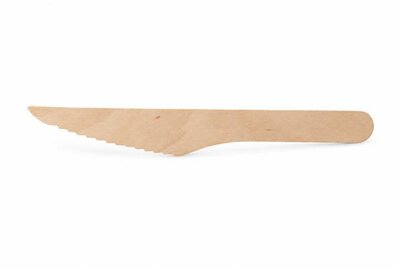 Kés, fa, egyszer használatos, 16 cm, 100 db, (100 db)
