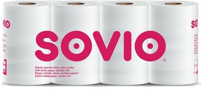 Toalettpapír, 3 rétegű, 250 lap, 27,5 m, 8 tekercs, SOVIO, (8 tek)