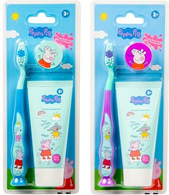 Fogkrém és fogkefe szett, gyerekeknek, 3+, "Peppa Pig", vegyes színek, (2 db)