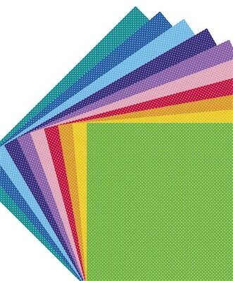 Dekorkarton, 2 oldalas, 50x70 cm, 300 g, 10 lap, FOLIA "Dots Small", pöttyös, 10 különböző szín, (10 lap)