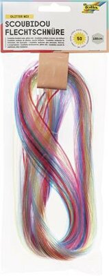 Színes damil, 100 cm, FOLIA "Glitter mix", 50 különböző csillámos szín, (50 db)
