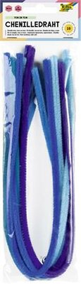 Zseníilia drót, 50 cm, FOLIA "Colour Tone Mix", 10 kék árnyalat, (10 db)