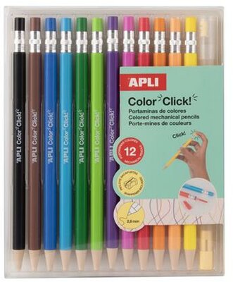 Színes töltőceruza készlet, APLI "Color Click", 12 különböző szín, (12 db)