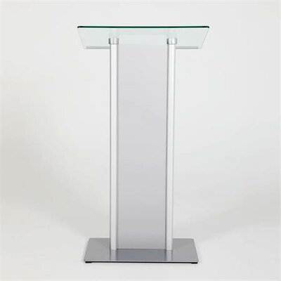 Előadói pulpitus, üveg fedlap, előlappal, 111 cm