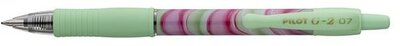 Zseléstoll, 0,32 mm, nyomógombos, zöld tolltest, PILOT "G-2 Flow", kék