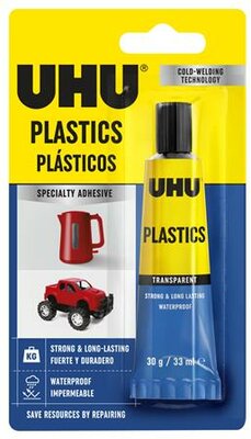 Ragasztó, univerzális, 30 g, UHU "Plastic"