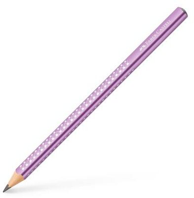Grafitceruza, B, háromszögletű, FABER-CASTELL "Sparkle Jumbo", metál lila
