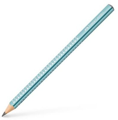 Grafitceruza, B, háromszögletű, FABER-CASTELL "Sparkle Jumbo", metál óceánkék