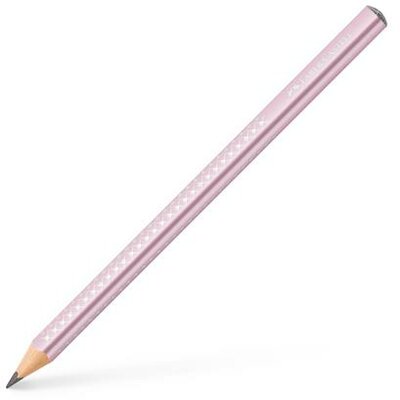 Grafitceruza, B, háromszögletű, FABER-CASTELL "Sparkle Jumbo", metál rózsaszín
