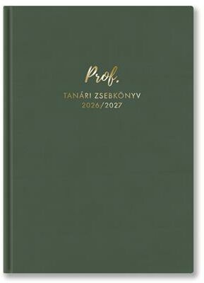 Tanári zsebkönyv, 2026/2027 tanév, A5, heti, TOPTIMER, sötét olívazöld