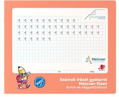 Füzet, tűzött, négyzethálós, 245x295 mm, fekvő, 32 lap, 1. osztály, ICO "Süni Meixner"