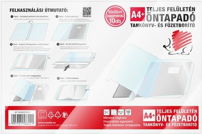 Öntapadó füzet- és könyvborító, A4, víztiszta, öntapadó, ICO "Süni", (10 db)