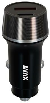 AVAX CC304B CARLY 38W Autós töltő USB-C (PD3.0)+USB-A (QC) ,fekete