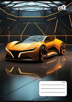 Füzet, tűzött, A5, vonalas, 32 lap, 2. osztály, COOL BY VICTORIA "Future Cars", "16-32"