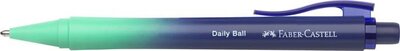 Golyóstoll, 1 mm, XB, nyomógombos, türkiz-kék tolltest, FABER-CASTELL "Daily Ball Flow", kék