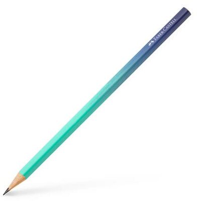 Grafitceruza, B, háromszögletű, FABER-CASTELL "Flow", türkiz-kék