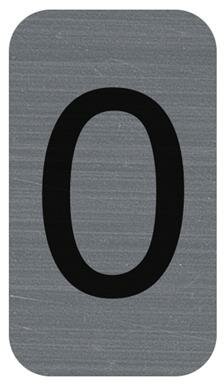 Információs tábla, öntapadó, 2,5x4,4 cm, alumíniumhatású, EXACOMPTA, 0-ás