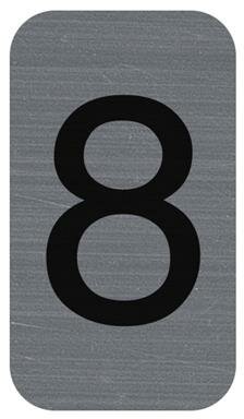 Információs tábla, öntapadó, 2,5x4,4 cm, alumíniumhatású, EXACOMPTA, 8-as