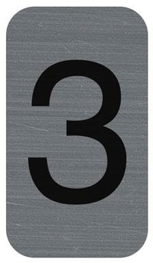 Információs tábla, öntapadó, 2,5x4,4 cm, alumíniumhatású, EXACOMPTA, 3-as