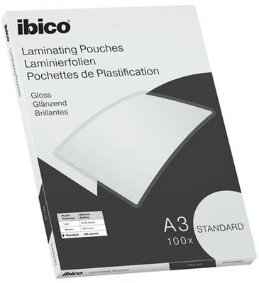 Meleglamináló fólia, 125 mikron, A3, fényes, IBICO "Standard", (100 db)