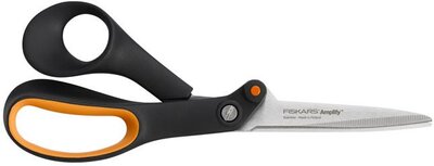 Olló, barkács, 21 cm, FISKARS "Amplify", fekete