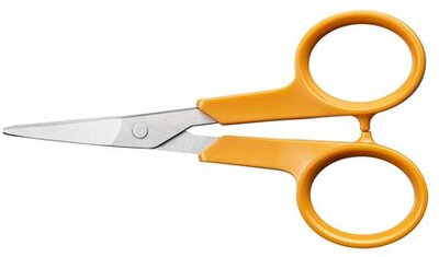 Varróolló, 10 cm, hajlított, FISKARS "Classic", narancssárga