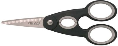 Olló, konyhai, 22 cm FISKARS "Functional ReNew", fekete