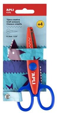 Olló, kreatív, cikkcakk, APLI Kids "Zig-Zag", piros-kék