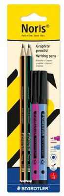 Grafitceruza és tűfilc készlet, STAEDTLER "Noris® colour edition set", lila+kék tűfilc, (4 db)