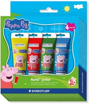 Ujjfesték, STAEDTLER "Noris® Junior 8814", Peppa malac, 4 szín, (4 db)