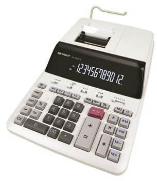 Számológép, szalagos, 12 számjegy, 2 színű nyomtató, SHARP "CS-2635LW"