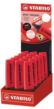 Szövegkiemelő display, 2-5 mm, STABILO "BOSS original", Stabilo piros, (15 db)