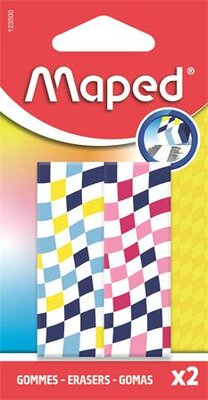 Radír, kockamintás, MAPED „Checkerboards", vegyes minták, 2 db, (2 db)