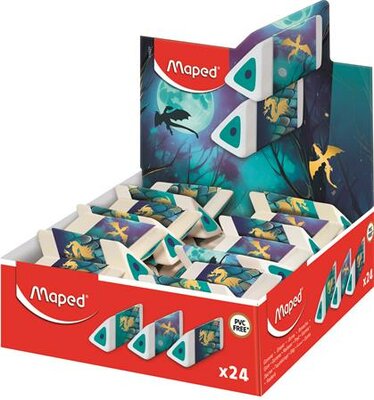 Radír display, MAPED "Dragon Pyramid sárkány", (24 db)
