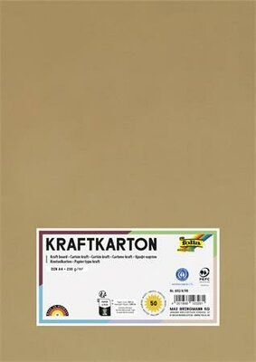 Kraft papír, A4, 230 g, 50 lap, FOLIA, (50 lap)