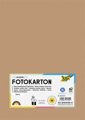 Dekorkarton, 2 oldalas, A4, 300 g, 50 lap, FOLIA, világosbarna, (50 lap)