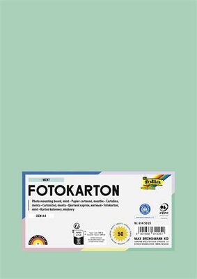 Dekorkarton, 2 oldalas, A4, 300 g, 50 lap, FOLIA, menta, (50 lap)