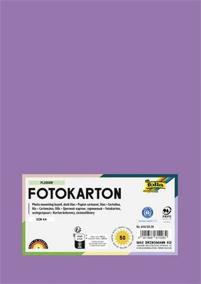 Dekorkarton, 2 oldalas, A4, 300 g, 50 lap, FOLIA, sötét orgonalila, (50 lap)