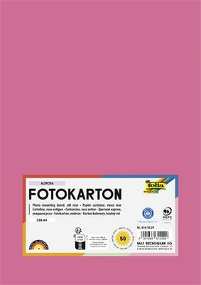 Dekorkarton, 2 oldalas, A4, 300 g, 50 lap, FOLIA, fáradt rózsaszín, (50 lap)