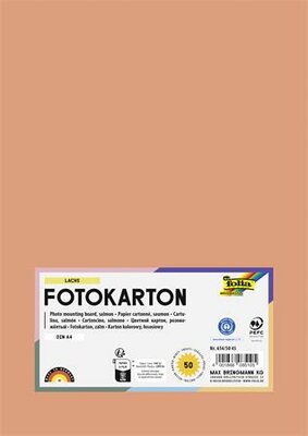 Dekorkarton, 2 oldalas, A4, 300 g, 50 lap, FOLIA, lazacszínű, (50 lap)