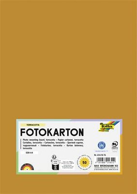Dekorkarton, 2 oldalas, A4, 300 g, 50 lap, FOLIA, terrakotta, (50 lap)