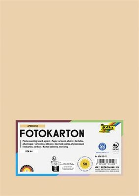Dekorkarton, 2 oldalas, A4, 300 g, 50 lap, FOLIA, barack, (50 lap)
