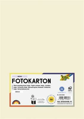 Dekorkarton, 2 oldalas, A4, 300 g, 50 lap, FOLIA, bézs, (50 lap)