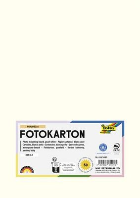 Dekorkarton, 2 oldalas, A4, 300 g, 50 lap, FOLIA, gyöngyfehér, (50 lap)