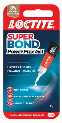 Pillanatragasztó gél, 2 g, HENKEL "Loctite Super Bond Power Flex Gél"