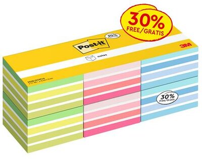 Öntapadó jegyzettömb, 76x76 mm, 6x450 lap, 3M POSTIT, vegyes színek, (2700 lap)