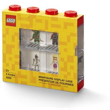 Gyűjtődoboz, minifiguráknak, 8 rekesz, LEGO, piros