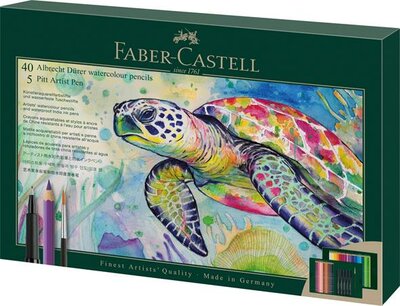 Akvarell ceruza készlet, ecsettel, FABER-CASTELL "Albrecht Dürer & Pitt Artist Pen", 46 db-os szett, (46 db)