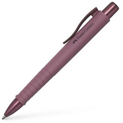 Golyóstoll, 1 mm, XB, nyomógombos tolltest, bordó tolltest, FABER-CASTELL "Poly Ball Urban", kék